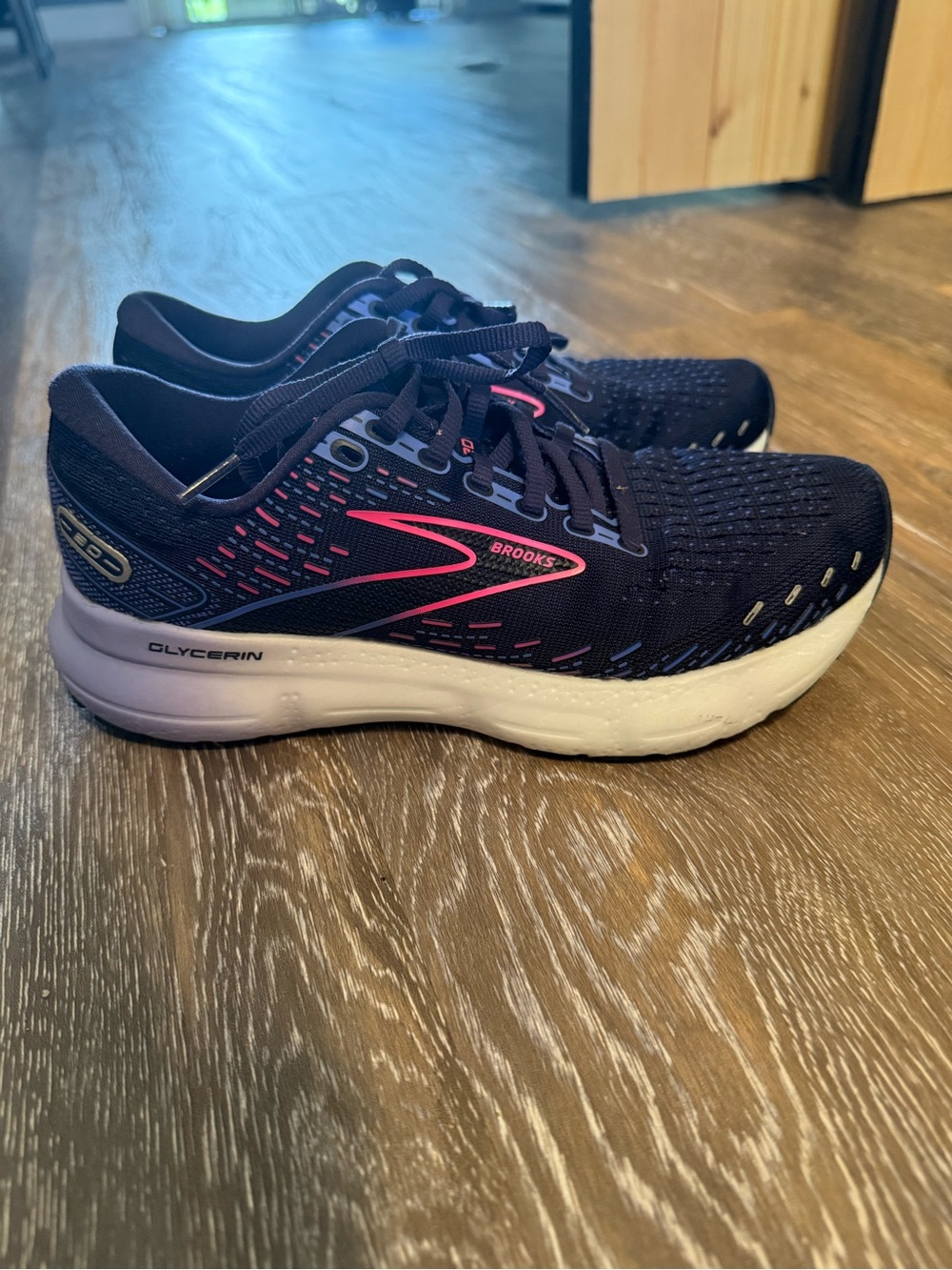 Brooks Women’s Glycerin Running Shoes - Blue with Pink Accents
